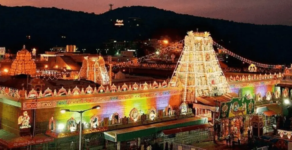 An image showing Tirupathi temple