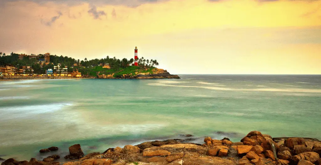 An image showing kovalam beach