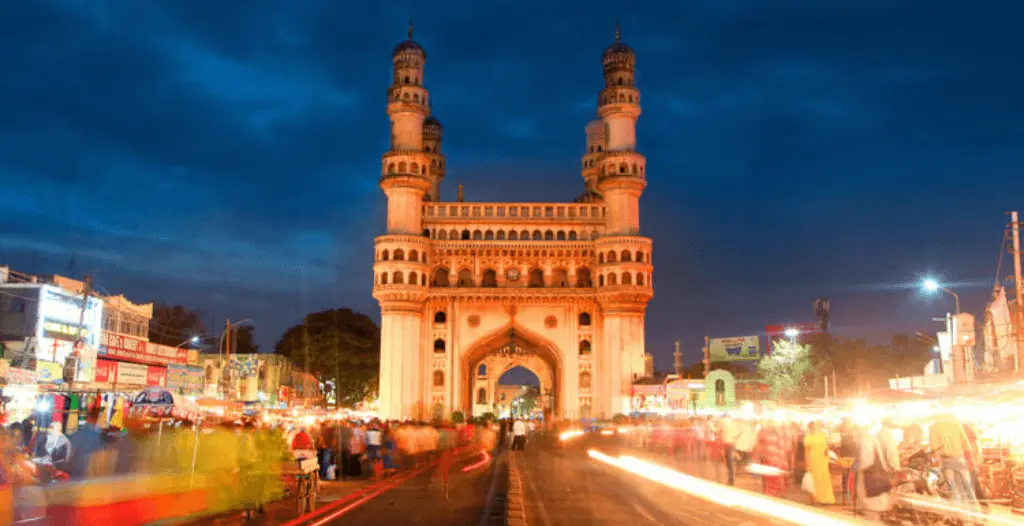 An image showing the evening look of charminar in Hyderabad